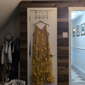 Dress the Population Yellow Floral -Prom Dress, Formal